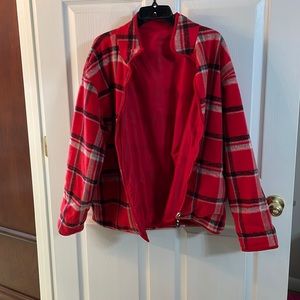 FU DA sport, reversible jacket/wind jacket, size: L, color:red,black,grey,white